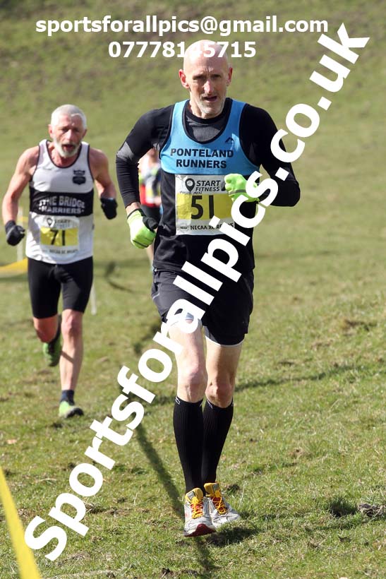 Masters men 2021 NECAA Cross Country Relays, Thornley Farm, Peterlee, Saturday, April 10th. Photo: David T. Hewitson/Sports for All Pics
